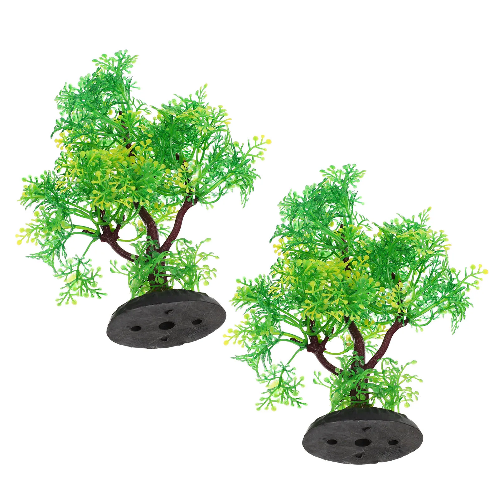 

2pcs Simulated Tree Adornment Premium Artificial Aquatic Plant For Fish Tank Decoration Lifelike Underwater Ornament Suitable