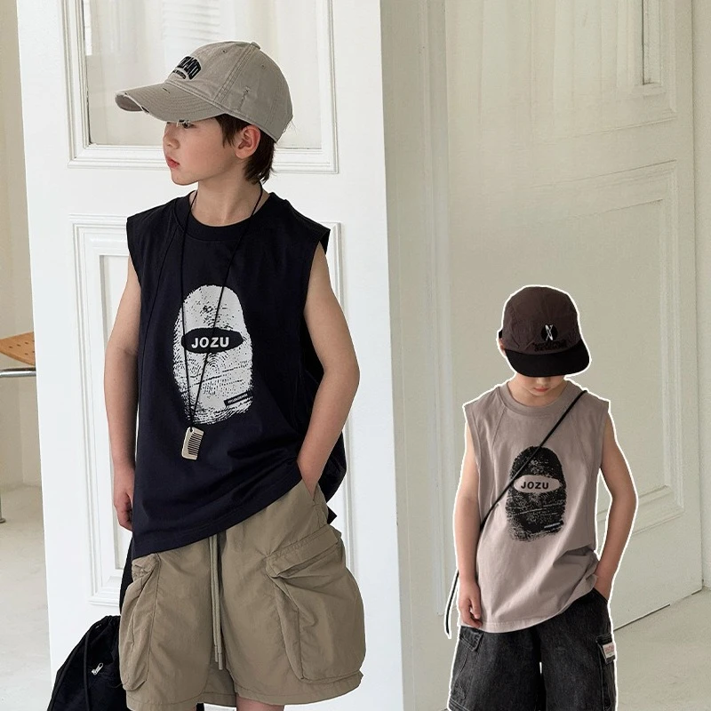 

2025 Summer New Collection Children’s Clothing Moisture-Wicking Sleeveless Vest Top Design