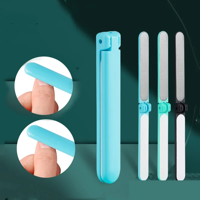 

Folding Dual Side Metal Nail File Sanding Thick Manicure Uv Gel Remove Polish File Portable Two-sided Strong Pedicure Nail Tools