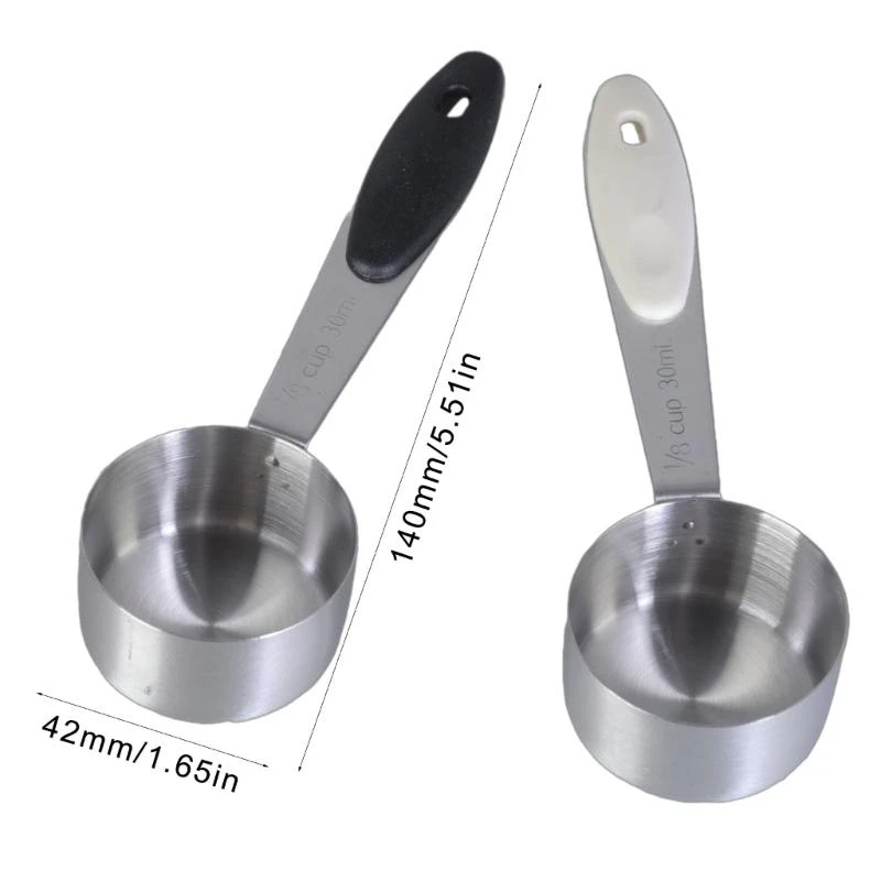 

652F Stainless Steels Coffee Scoops Tablespoon 30ml Small Cup Metal Spoons Kitchen Baking Cooking Measuring Scoops Enduring