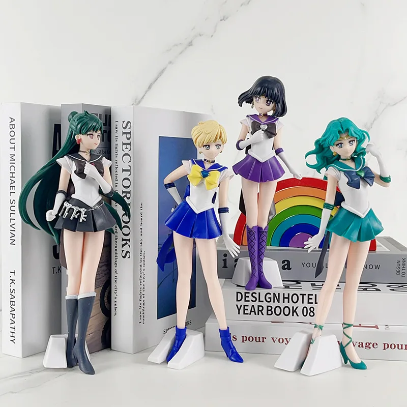 Anime Sailor Moon Meiou Setsuna Figure Kaiou Michiru Tenoh Haruka Tomoe Hotaru PVC Action Figure Model Toys Gifts