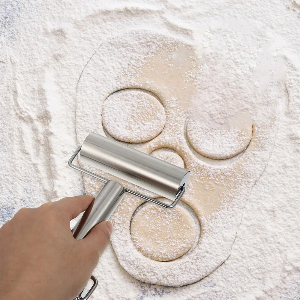 

2Pcs Dual Heads Rolling Sticks Stainless Steel Baking Tools Dough Rods Flour Poles Embossed Dessert Maker Cake Shop