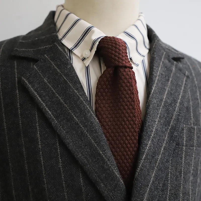 Men\'s Knitted Tie Solid Colourful Tie Skinny Narrow Slim Knit Warm Neck Gifts For Men Classic Woven Designer Daily Wear Cravat