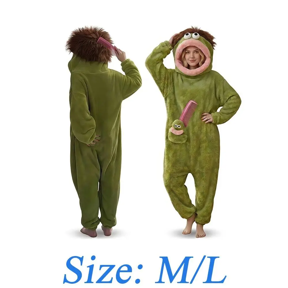 Funny Soft Coral Fleece Big Mouth Onesie Pajamas Thicken Texture Fleece Pajamas Hooded Pajamas Loungewear