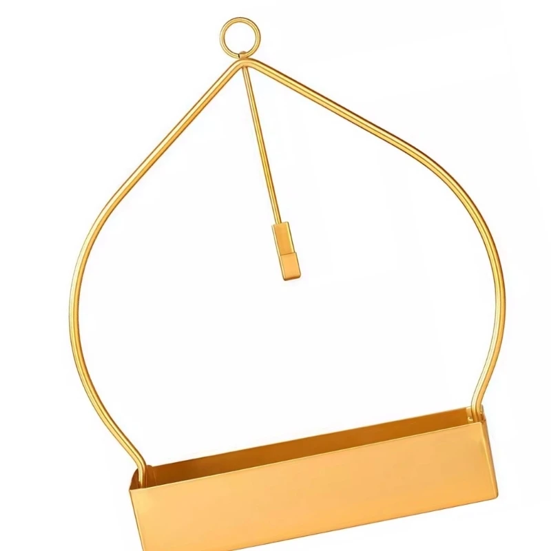 Decorative Metal Scent Stand with Lower Tray and Top Handle, Iron Display Accent for Bedroom and Living Room Counter JOMD