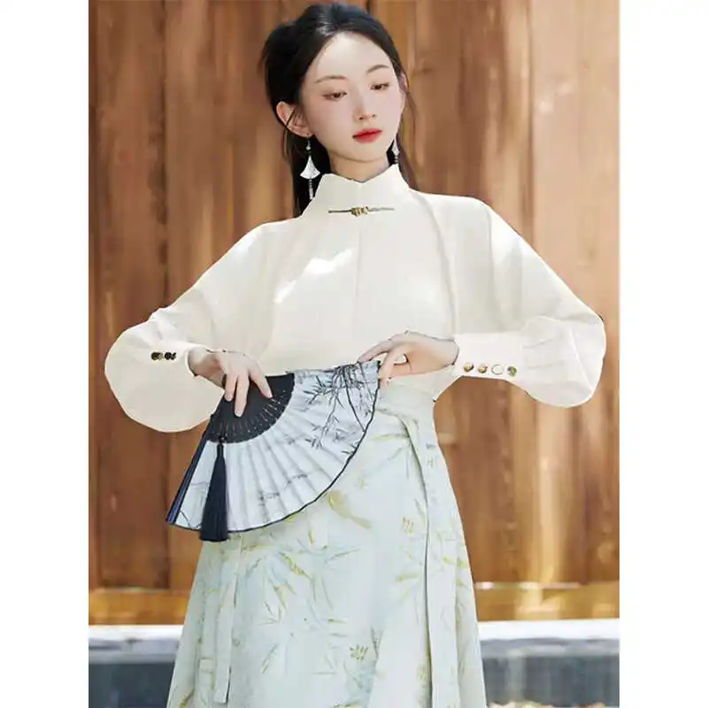 

Новый китайский Sle Hanfu irt, женская весенне-осенняя новинка Zen Spirit Temperament, нежная верхняя юбка, корейская свободная длинная юбка