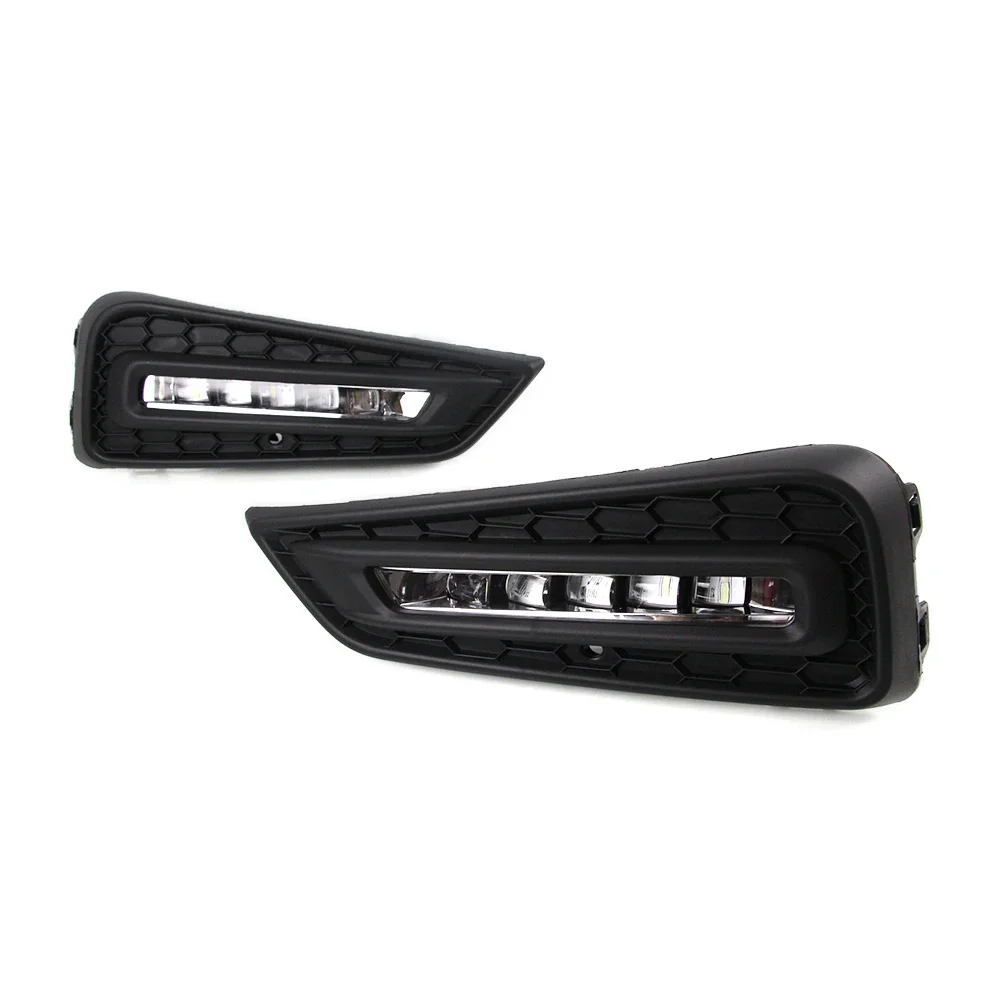 DRL Fog Lamp for Honda City 2014 2015 2016 LED Daytime Running Light OEM Style Day Light with Dynamic Turn Signal + Blue Mode