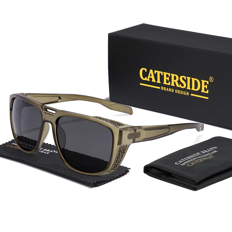 

CATERSIDE Punk Sports Men Polarized Sunglasses Large Round Frame Vintage Women's Sun Glasses Cycling Fishing Driving UV400