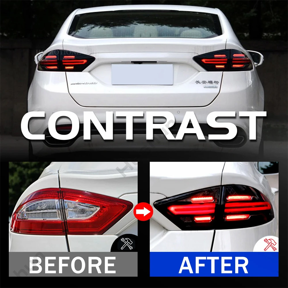 Pair Full LED Taillights For Ford Mondeo MK5 Fusion Sedan 2013 2014 2015 2016 Taillamp Rear Lamp Brake Fog Turn Signal DRL Light - view 2