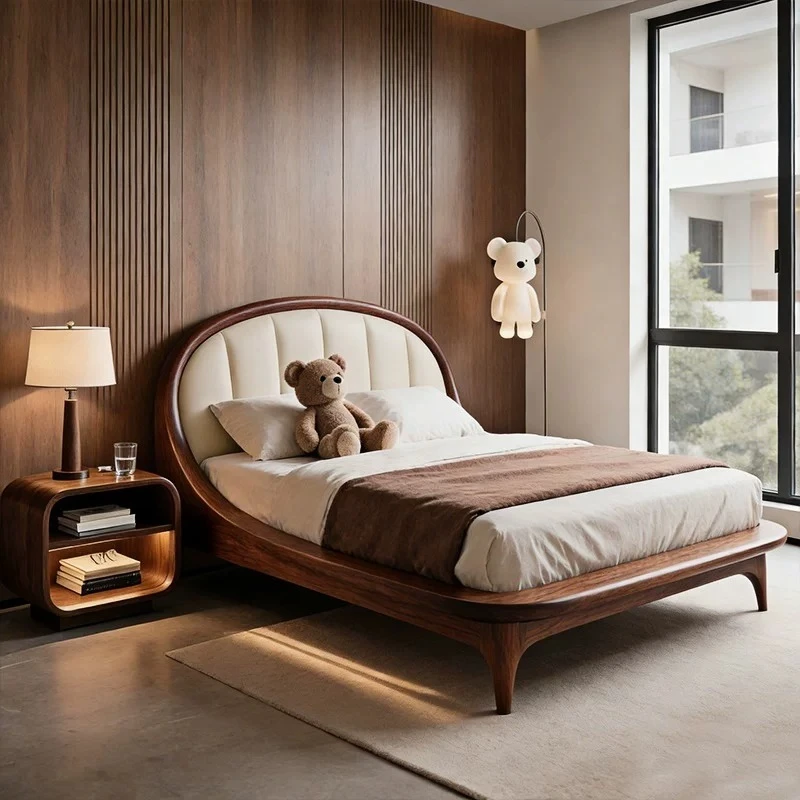 Large Comforter Double Bed Bedrooms Decoration Modern Wooden Platform Bed Frames Full Size Luxury Letto Matrimoniale Furniture