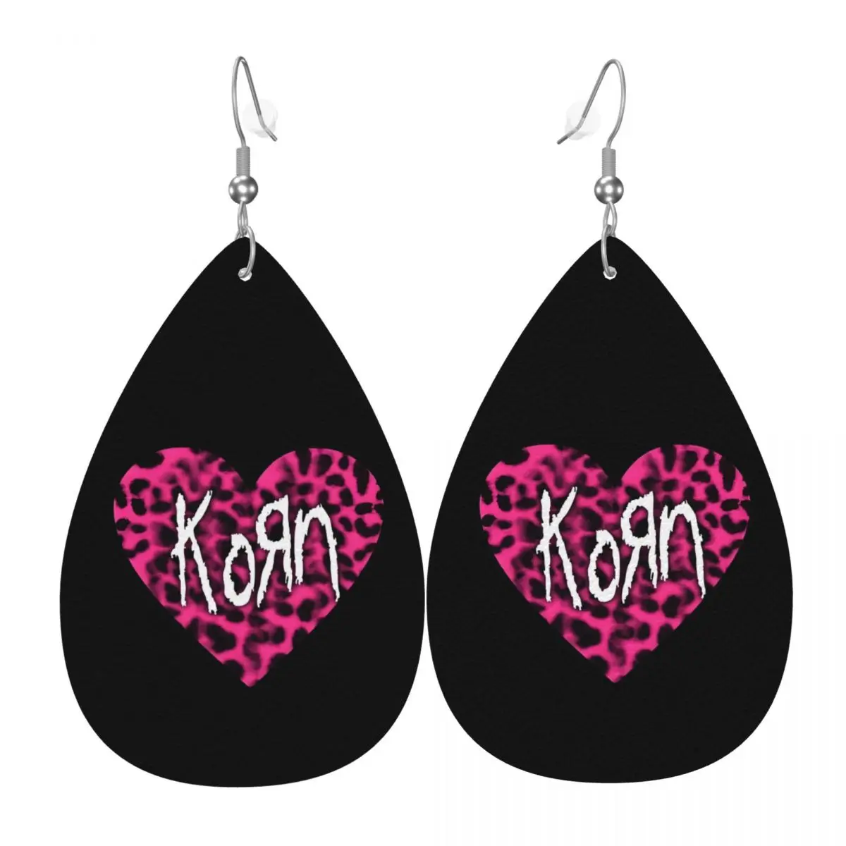 

Custom Korns Rock Roll PVC Leather Earrings Dangle Earrings Jewelry For Women Heavy Metal Music For Wife Mother Gift