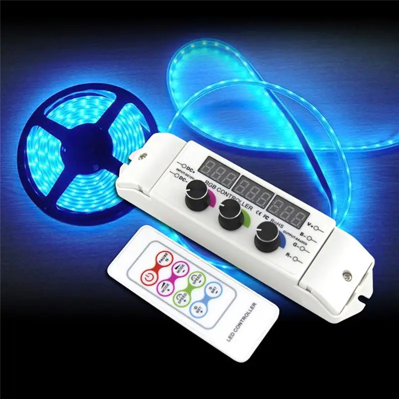 DT19-DC12V-DC24V Output RGB RGBW Led 5050 3528 Strip Controller RF Remote Knob Dimmer