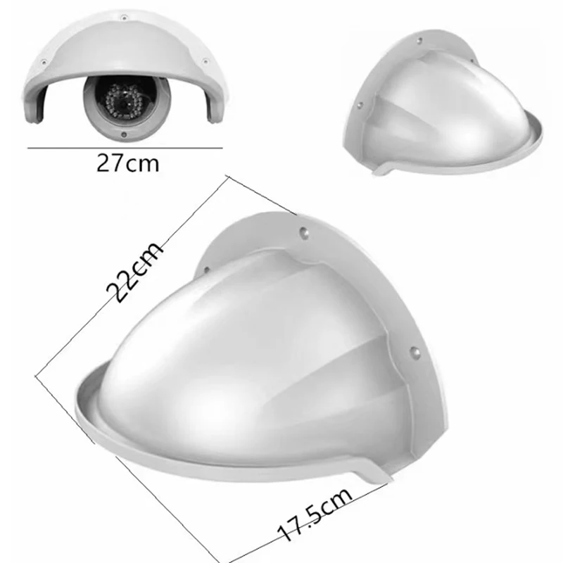 New-1Pc CCTV Turret Dome Camera Rain Sun Shield Weather Cover Anti Glare Side Bracket - Outdoor Surveillance Camera Protection
