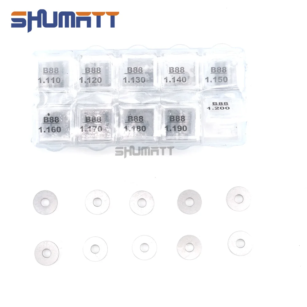 100PCS China Made New High Quality B88 Fuel Injector Nozzle Adjustment Shim G4 Series Dimensions 10.4x3.64mm Thickness 1.11–1.2