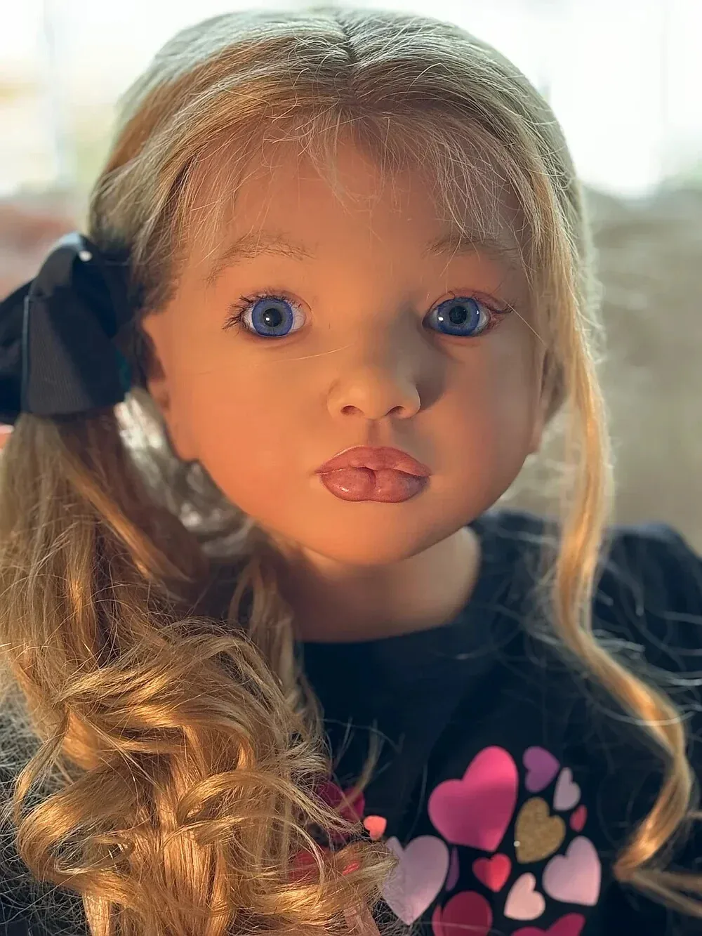 42'' Light Tanned Skin Tone Aloenka Toddler Girl Reborn Doll Kit Aloenka Hand-Rooted Hair Painted w/ Cloth Body