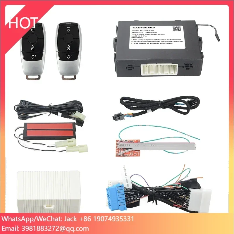 EASYGUARD Semi Plug Play Car Alarm Fit For 15-18 Benz C Class W205 / 16-19 GLC SUV X253 / 14-17 S Class W222 Keyless Entry