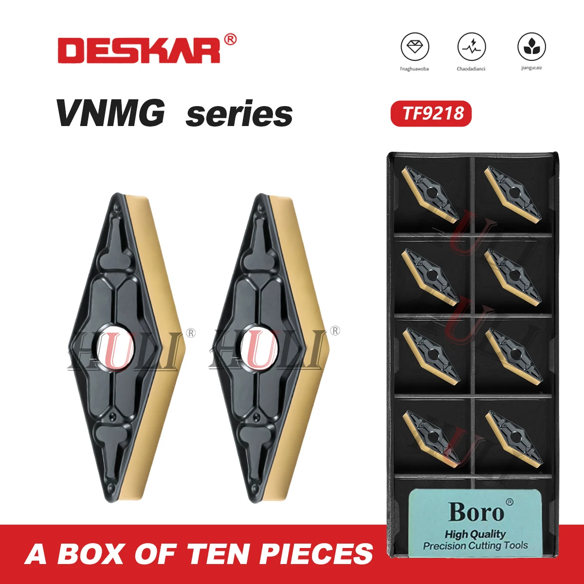 

DESKAR 100% Original CNC lathe Two-Tone VNMG160404 VNMG160408 TM TF9218 Cutting Tools Processing Steel Parts Rhombus Blade Tool