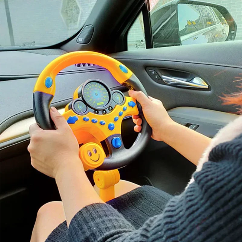 Giocattolo del volante di simulazione elettrica brillante infantile con suono leggero bambini primi giocattoli vocali del volante del passeggino educativo