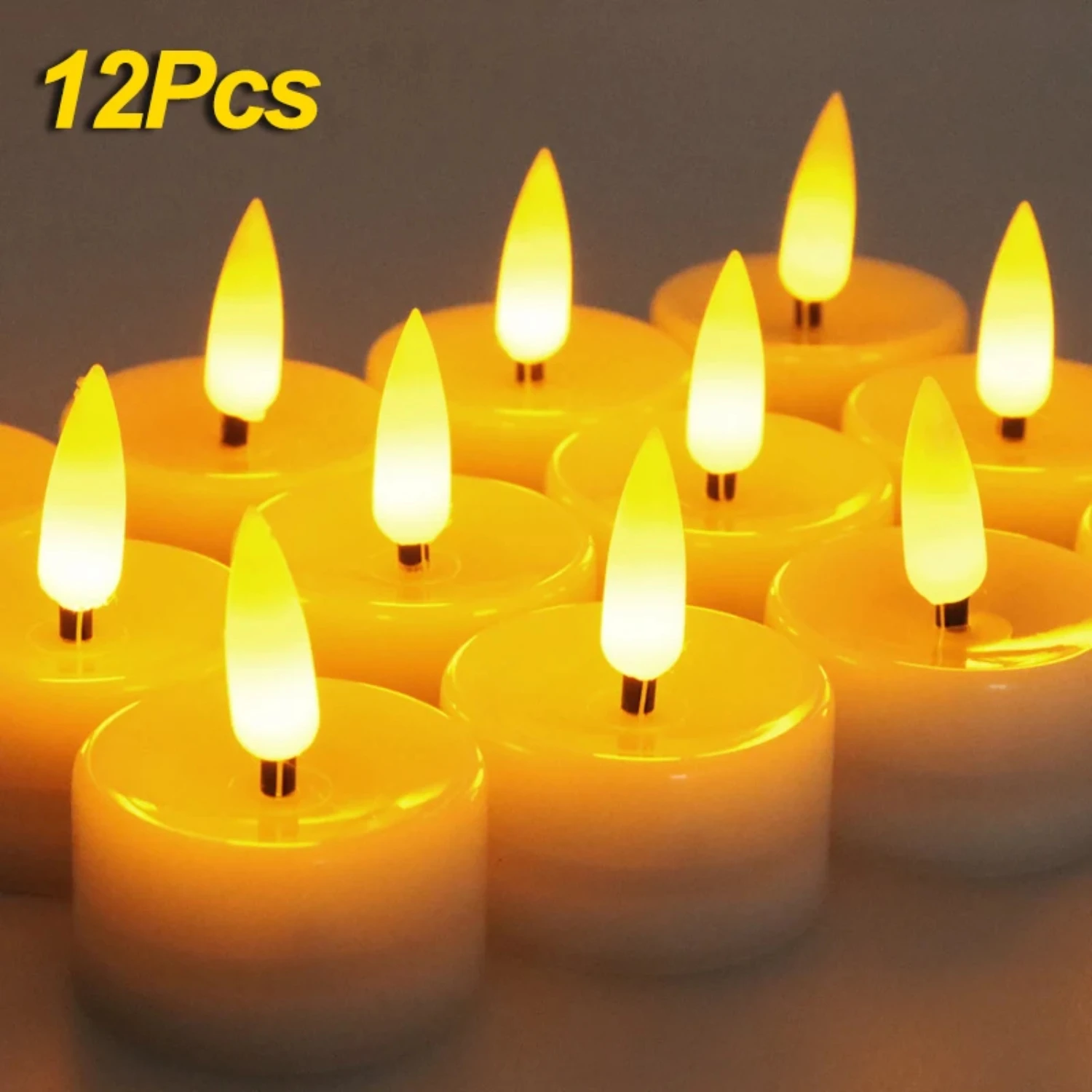 New 6pcs Beautiful Romantic Flameless Flickering LED Tea Lights, Battery Powered Fake Candles for Wedding, Birthday Party Decora