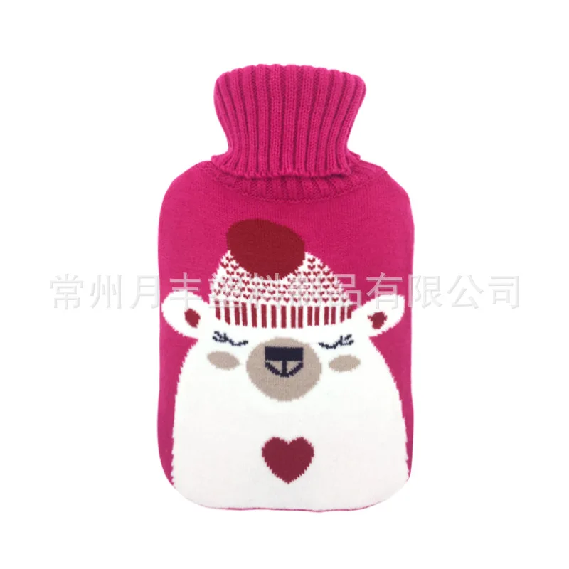 2000ml hot water bottle cloth cover plush cover heat insulation removable cartoon knitted cloth cover styles.