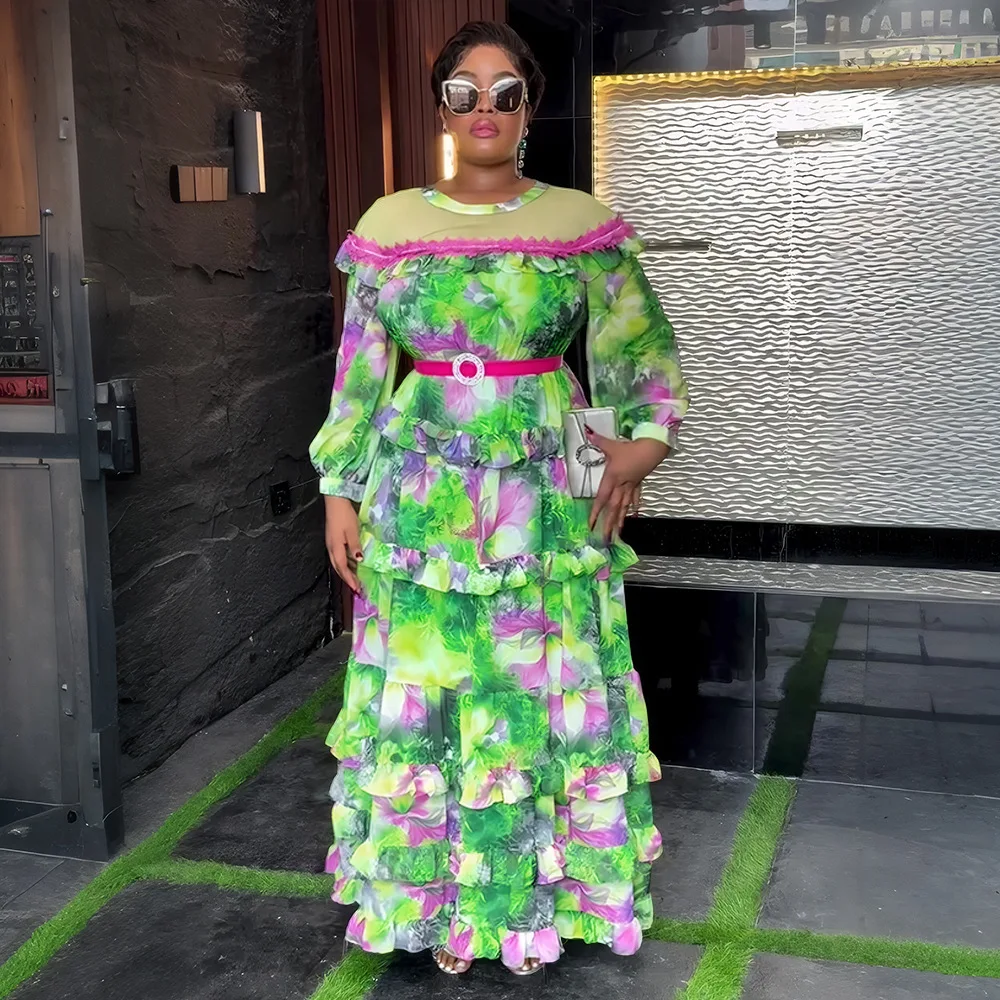 

African Dresses for Women 2025 Dashiki Ankara Print Outfit Elegant Africa Clothing Plus Size Turkey Wedding Party Long Dress