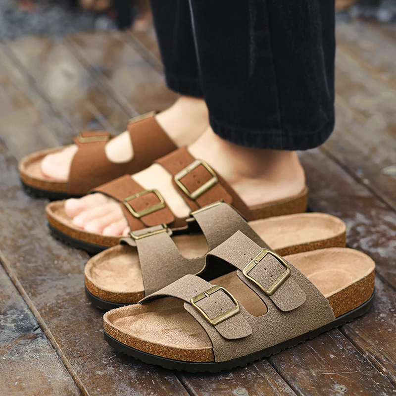 New Leather Men Sandals Summer Men\'s Sandals Women Slippers Outdoor Beach Lightweight Zapatos Hombre Durable Non-Slip Footwears
