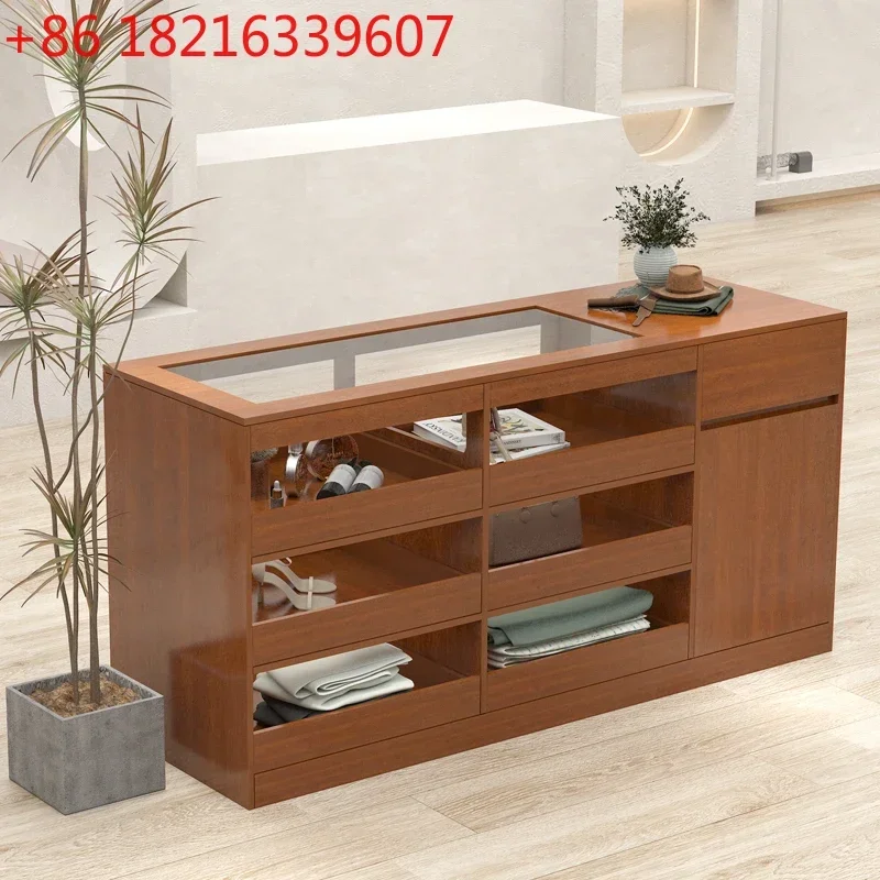 Mesa de exhibición de joyería y adornos para tienda de ropa femenina TAO TAO, mostrador de caja con vidrio, modelo Nakajima