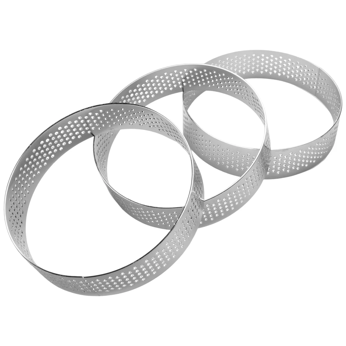 Anel de torta de aço inoxidável Perfurado resistente ao calor Anel de mousse de bolo Anel redondo Ferramentas de rosca de cozimento 8cm
