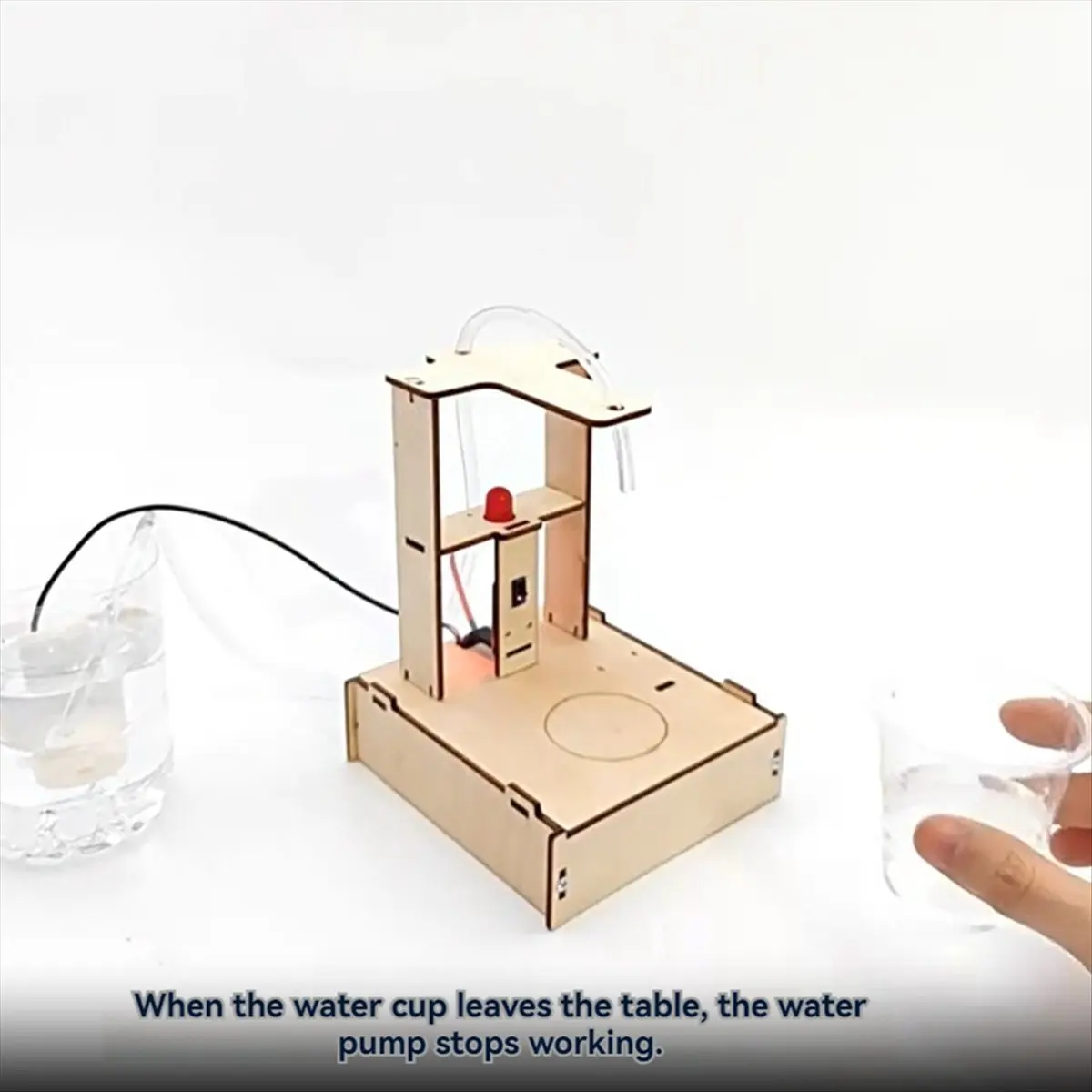 DT77 DIY Infrared Sensor Water Dispenser Model Science Experimental Tool Kit for Learning Wooden Puzzle Games