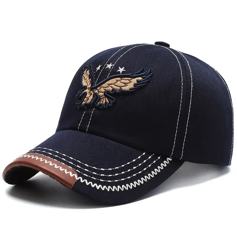 Hats Men\'S And Women\'S Four-Season Shade Baseball Cap Eagle Embroidery Korean Version Trendy Casual Couple Sunscreen Sun Hat