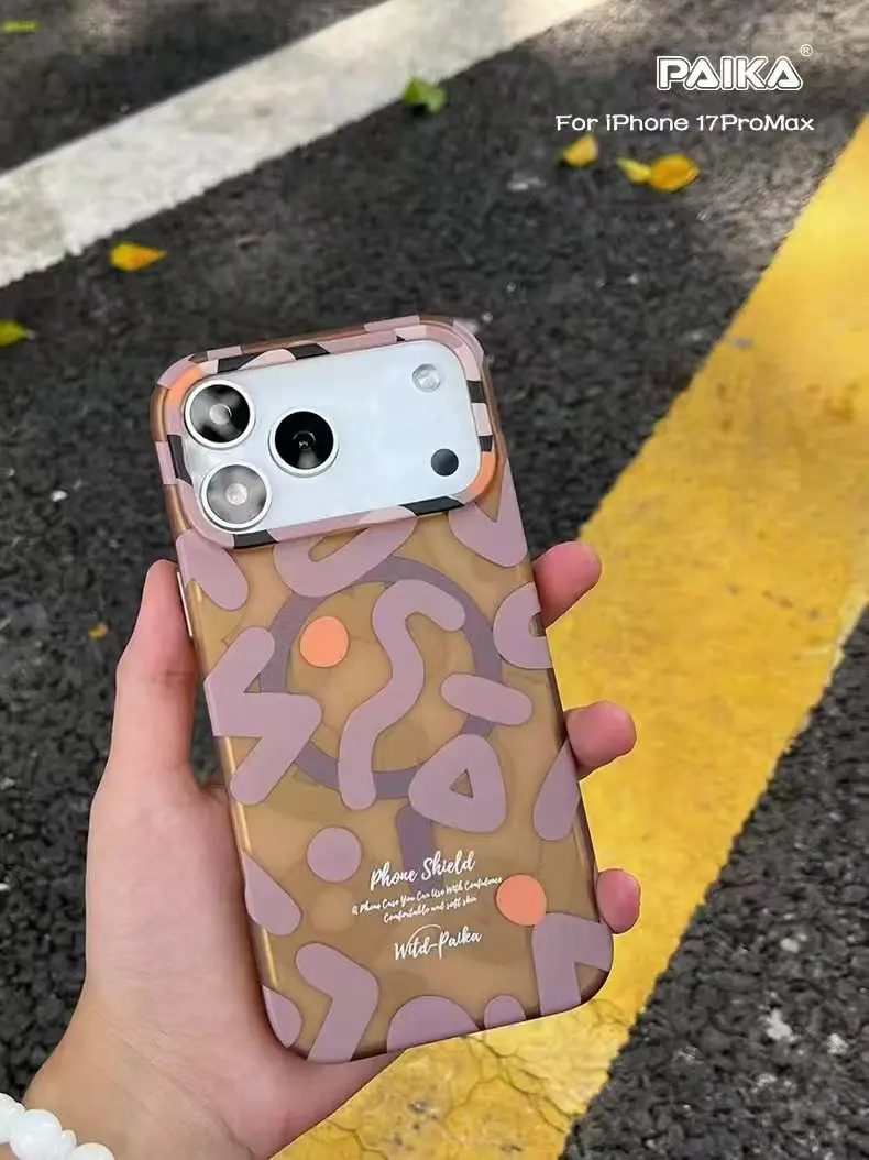 Luxury Designer Fashion Graffiti Case MagSafe for iPhone 17 Pro Max 12 13 14 15 16 Plus 17Pro Car Holder Strong Magnetic Cover
