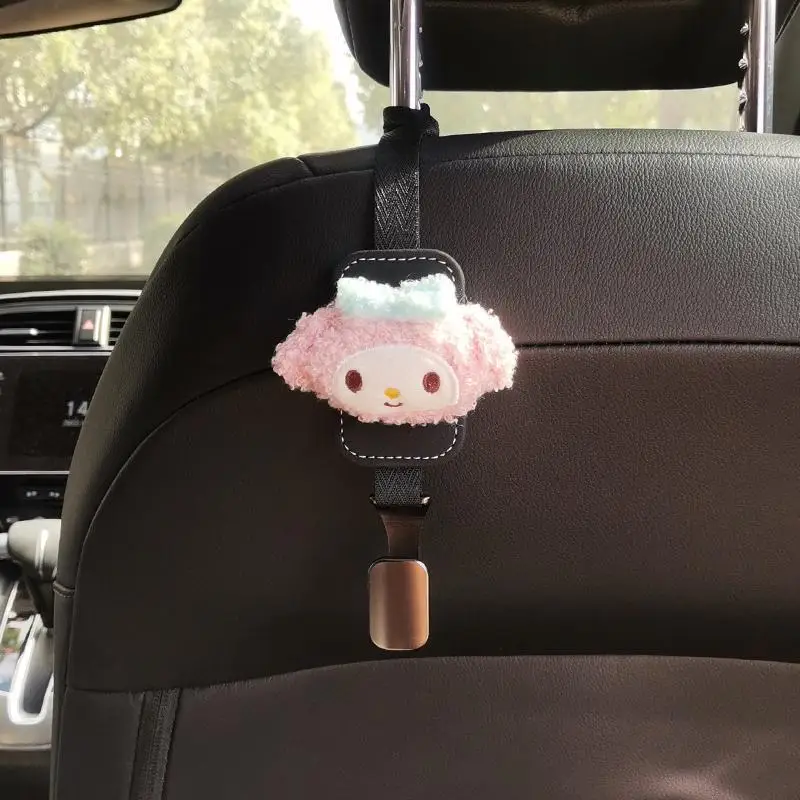 Sanrio My Melody Car Seat Back Plush Hook Car Cartoon Cinnamon Dog Pacha Dog Pudding Dog Multi-function Storage Hook Decoration