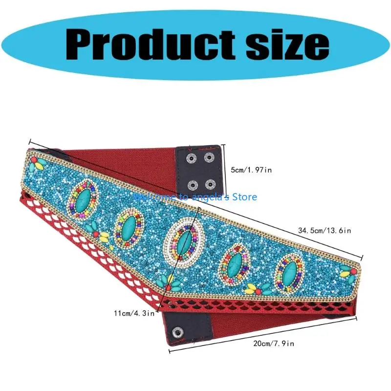 X4YC Multcolored Bohemian đính cườm trang sức vòng eo điều chỉnh đai cho trang phục mùa hè sty