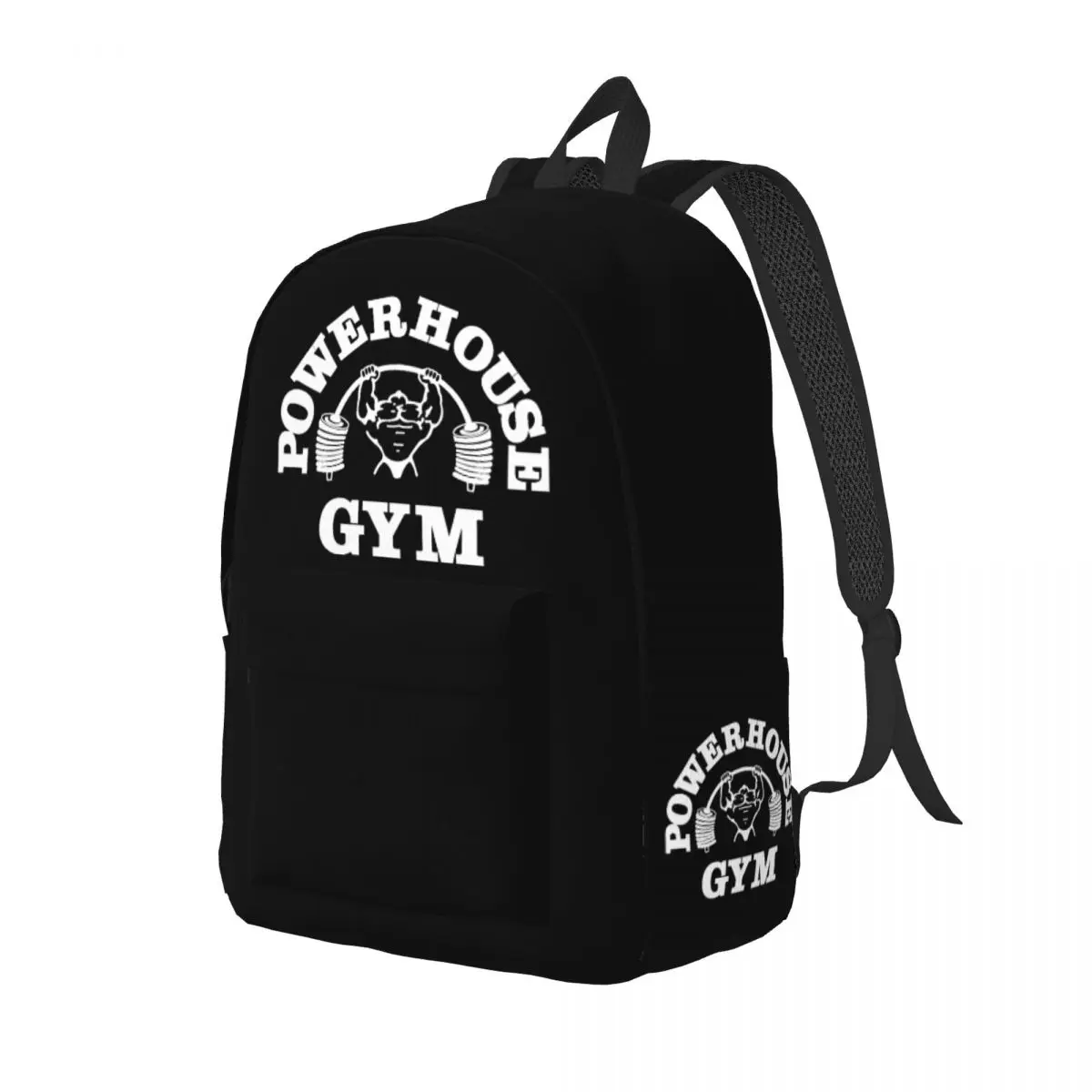 Personalized Powerhouse Gym Canvas Backpacks Men Women Casual Bookbag for School College Fitness Building Muscle Bags