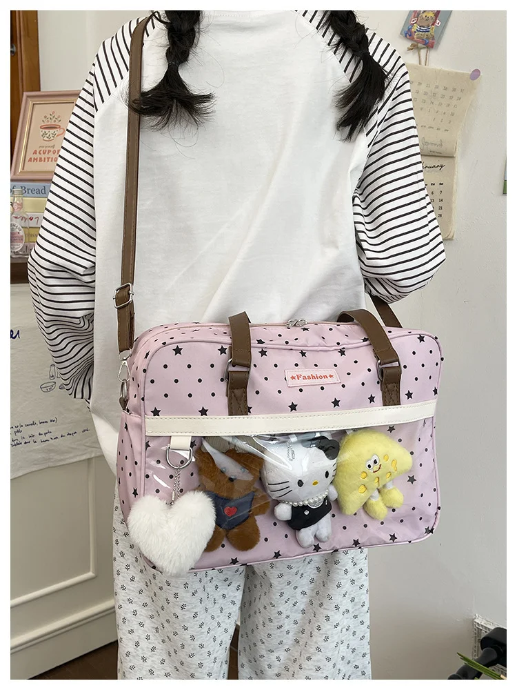 College-Style JK-Uniformtasche, süße und mädchenhafte Handtasche mit großem Fassungsvermögen, vielseitige Studenten-Umhängetasche für den Unterricht, lässige Crossbody-Tasche. – Detail 4