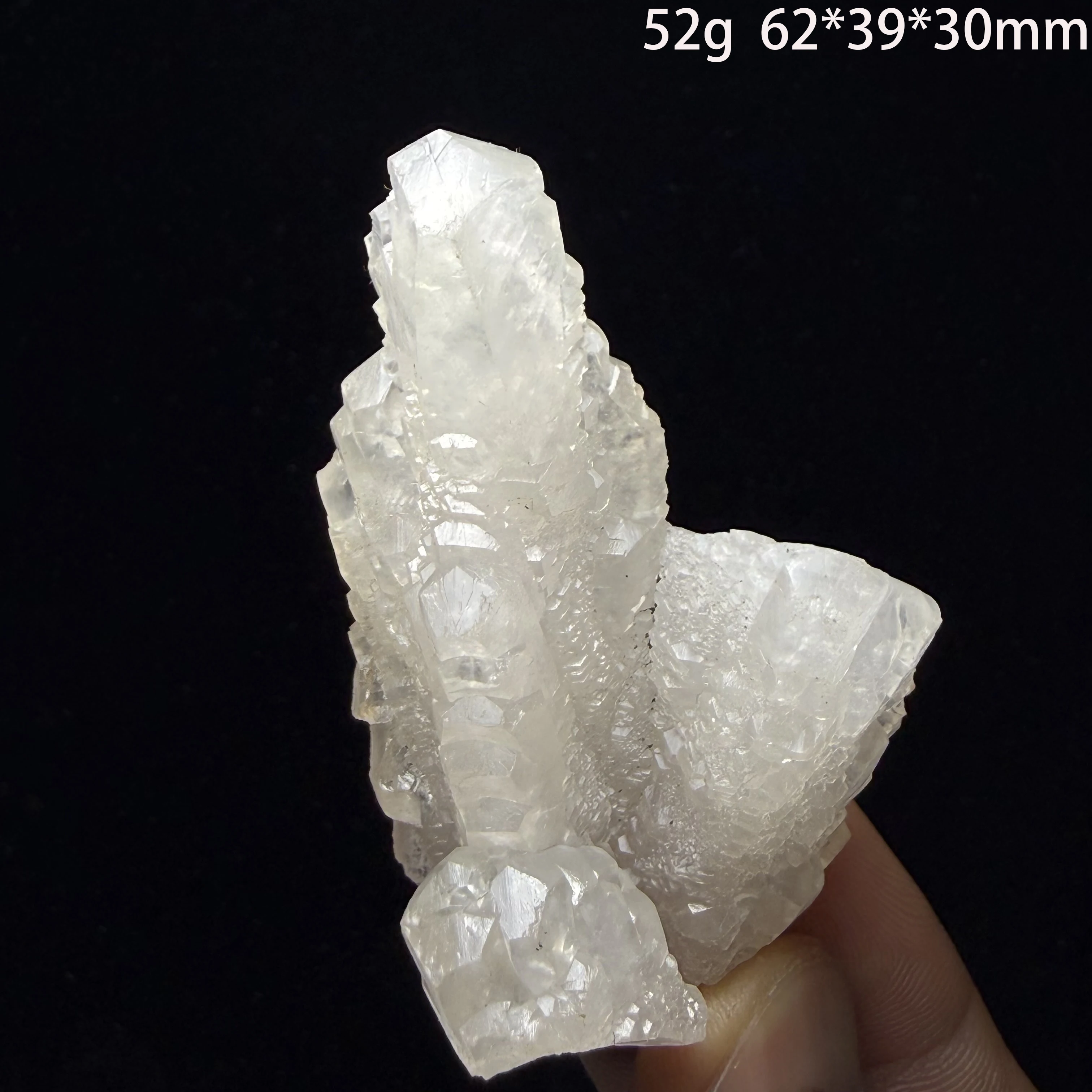 Natural Feather Calcite Ornament with Fluorescent Effect Raw Crystal Specimen Home Office Decor Mineral Collection Gift A2-1-7