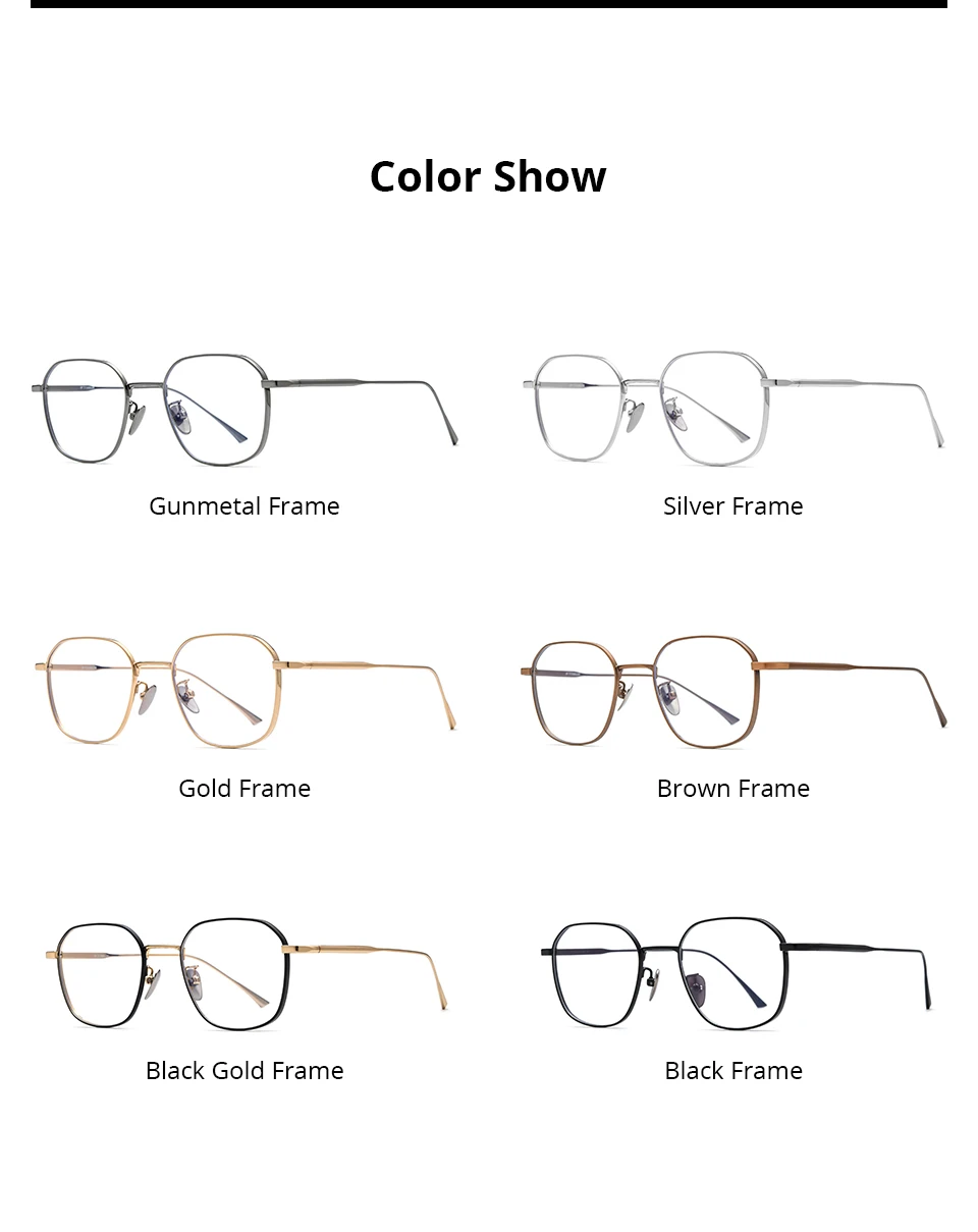 NIANZHEN Titanlegierung Brillengestell Herren Polygon Markendesign Brille Damen Ultraleichte Retro-Brille Brille 1909 – Detail 3