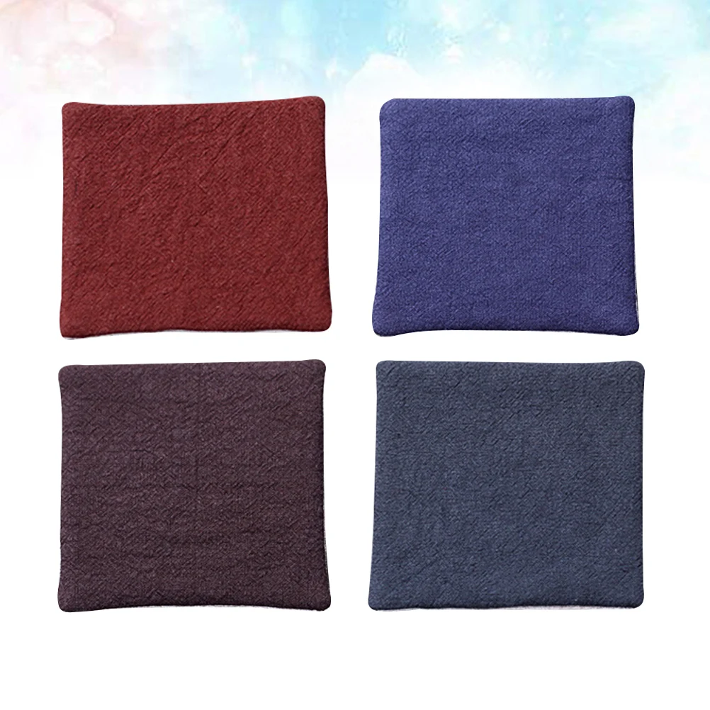 

4pcs Heat Resistant Mat Cotton Linen Coaster Placemat Table Pads Non Slip Tea Cup Pad Protective Dining Mat Easy Wash