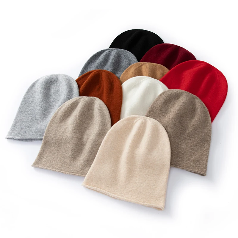 Simple Classic Pure 100% Wool Knitted Curling Heap Beanie Hat for Women and Men Male and Female High Quality for Autumn Winte