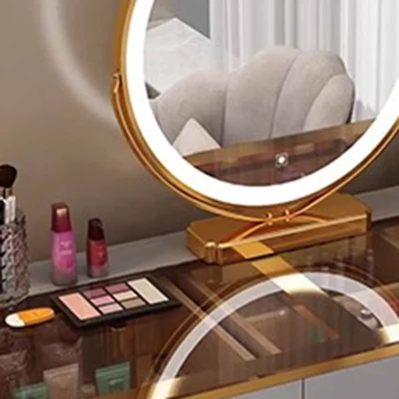 Cute Women Dressing Table Modern Drawer White Makeup Dressing Table Mirror Light Tocador De Maquillaje Mueble Furniture Bedroom