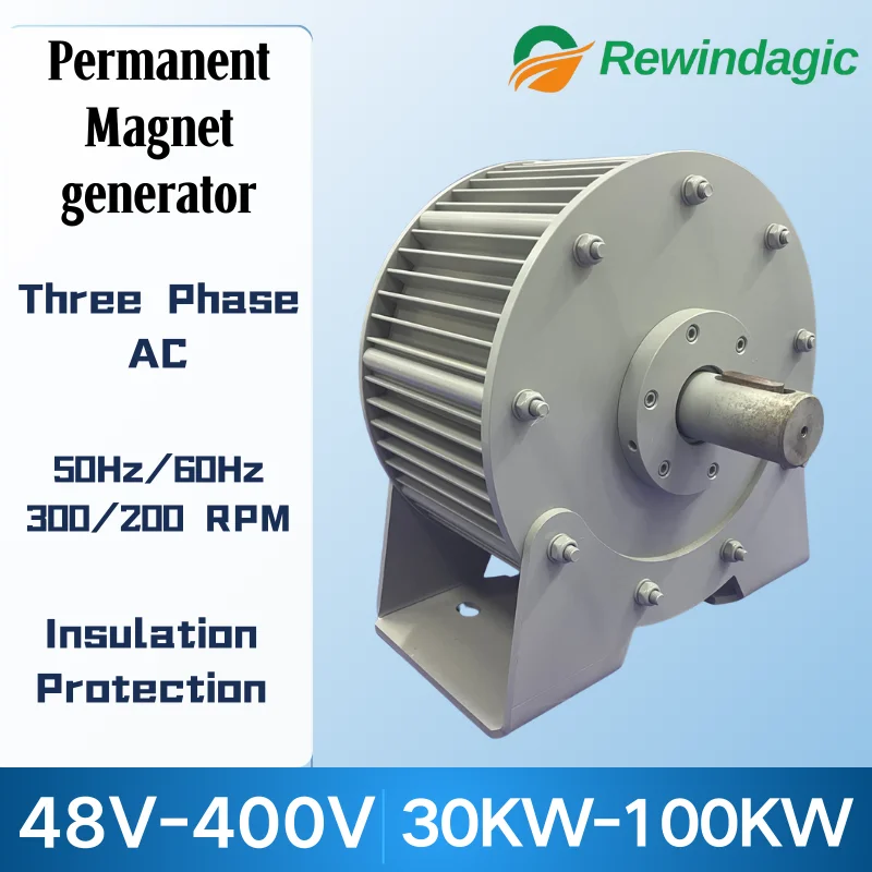 Gearless Permanent Magnet Generator 30KW 50KW 100KW 110V 220V 380V AC Alternators Use For Factory Camping Home Use real Data