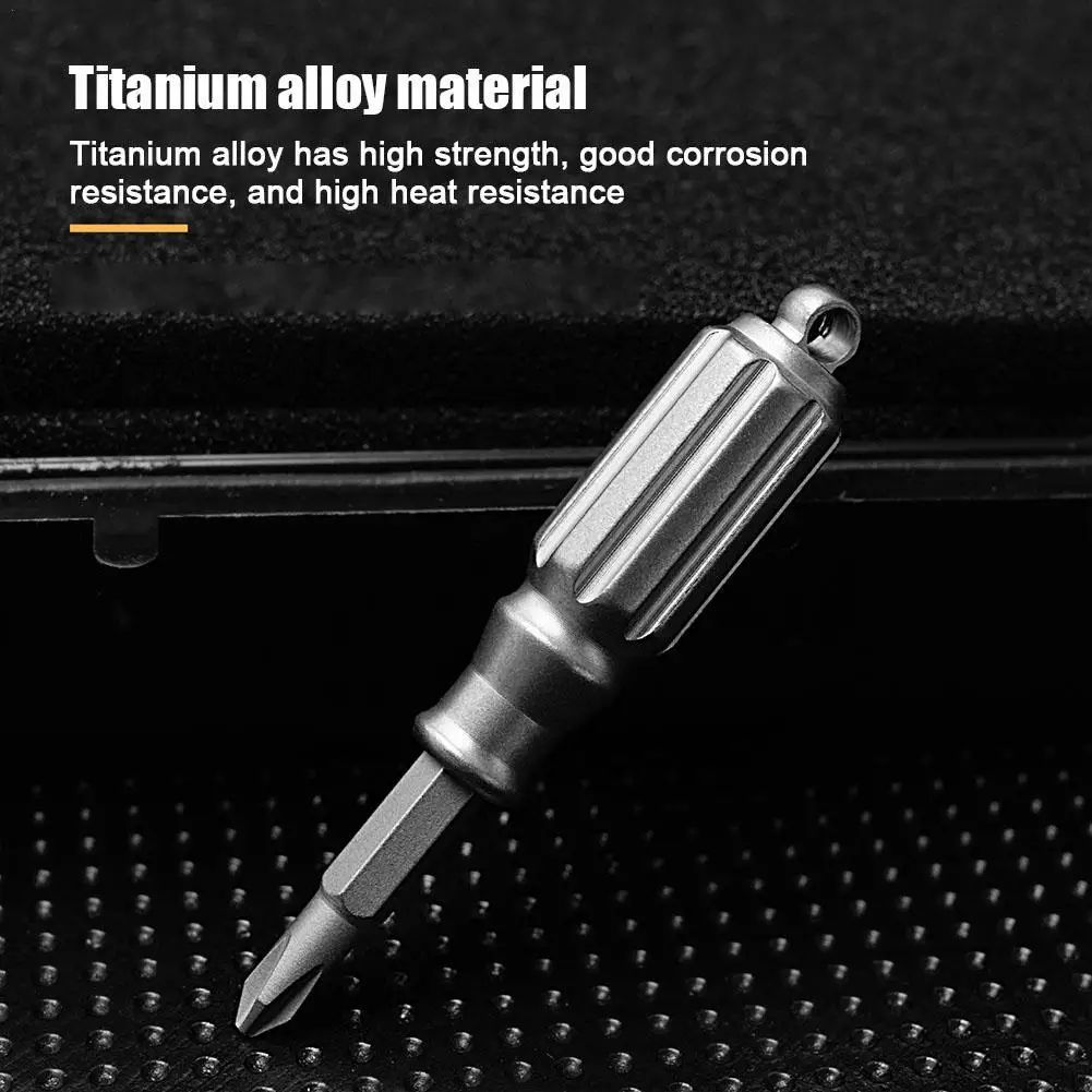 Titanium Alloy Screwdriver High Hardness S2 Steel Bit EDC Riding Equipment Tungsten Head Broken Window Gadget Tool