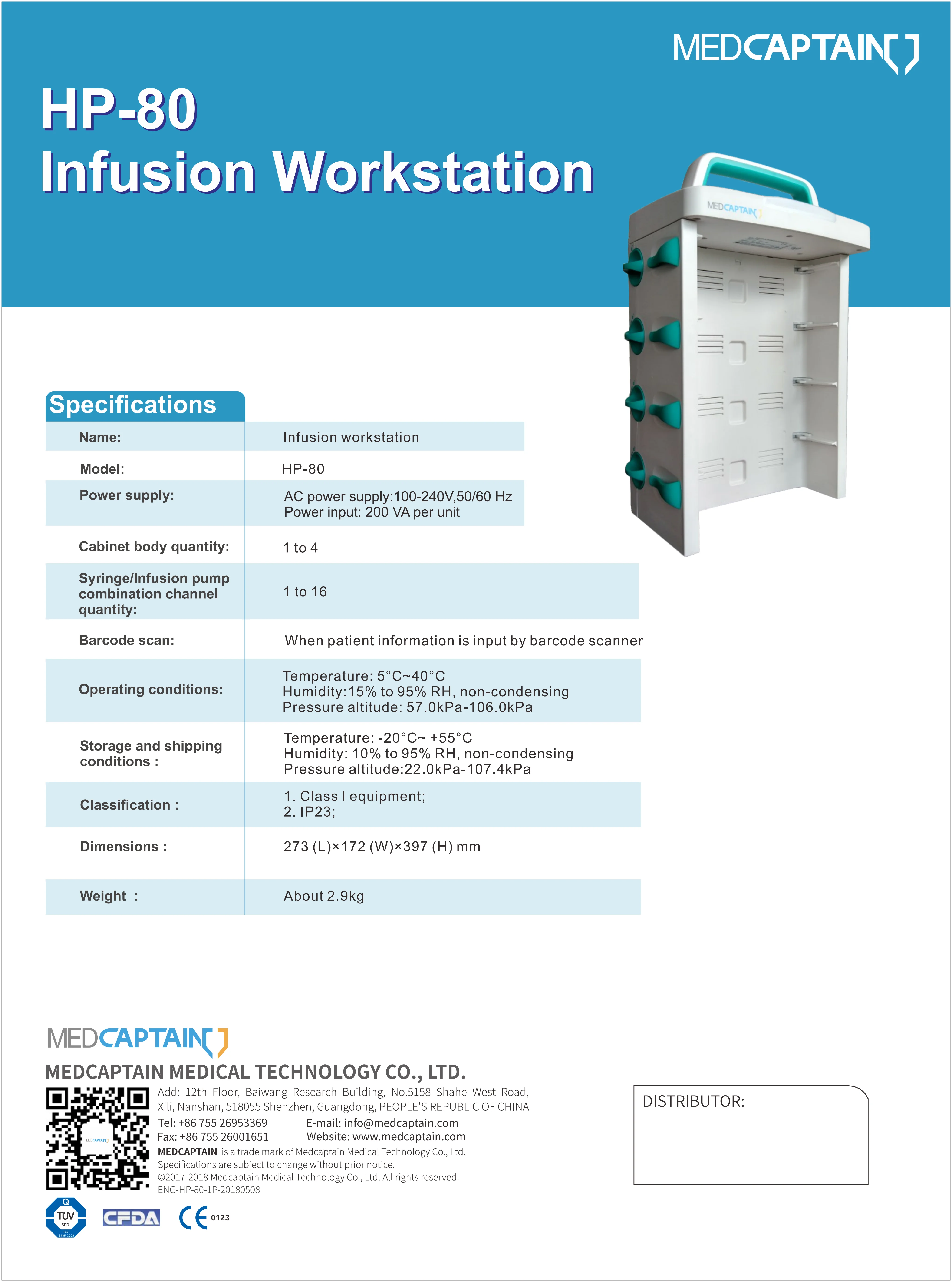 Medcaptain HP-80 Docking station for pumps