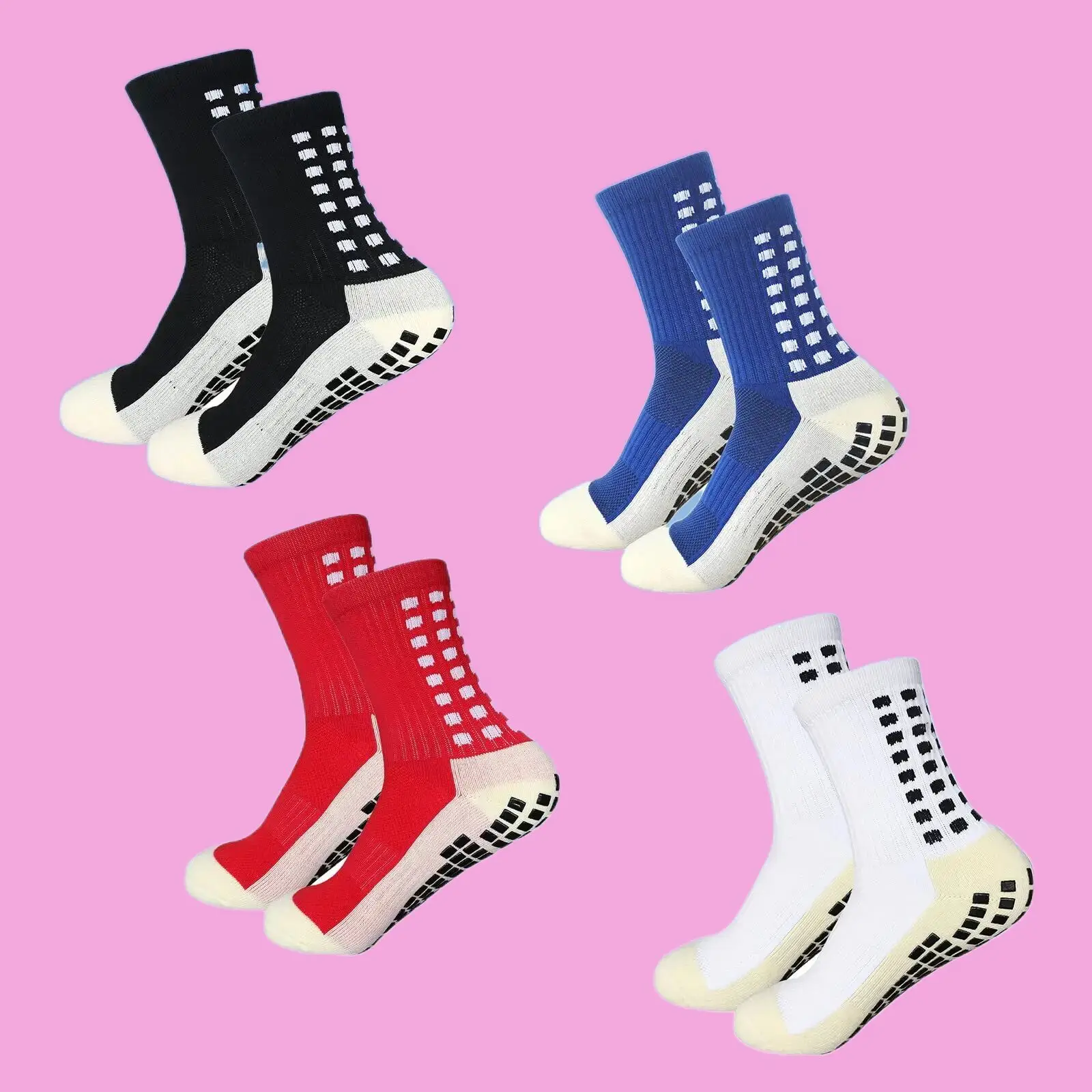 Chaussettes de football pour hommes, haute qualité, absorption de la sueur, désodorisation, chaussettes de sport respirantes, chaussettes de football coordonnantes, 4/8 paires