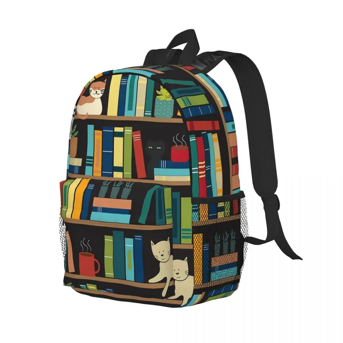 Sac à dos de dessin animé de grande capacité pour les amoureux des livres, les étudiants, les bibliothèques, les étudiants, les adolescents, les étudiants, les ordinateurs portables