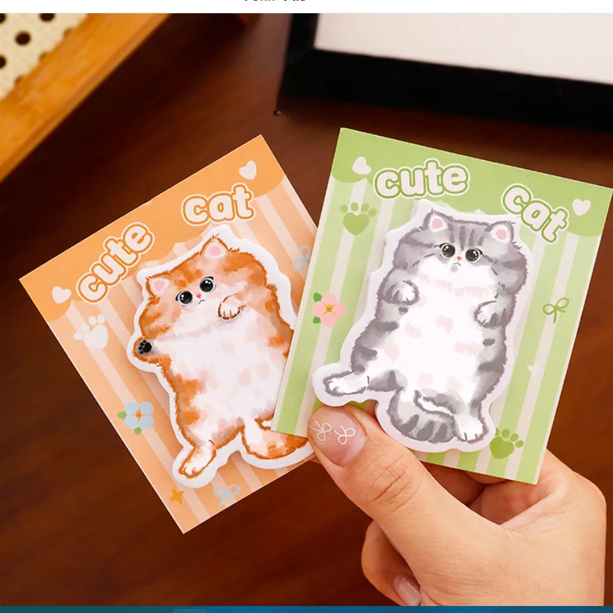 ملاحظات لاصقة على شكل حيوانات لطيفة، ملاحظات لاصقة على شكل قطة صغيرة هدية للأطفال، مكتب عمل، طالب المدرسة، زميل الأصدقاء، أدوات مكتبية