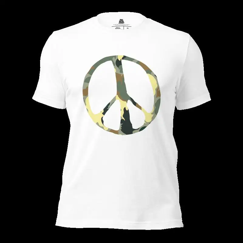 Full Metal Jacket Green Camo Peace Sign T-Shirt
