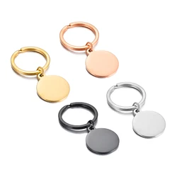 5Pcs 20/25/30mm Round Polished Stainless Steel Keychains Blanks Pendants for DIY Jewelry Making Dog Tag Laser Engraving Gift