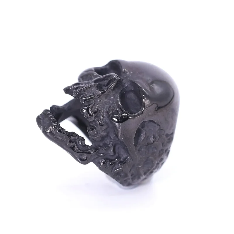 

Gothic Skeleton Skull Stainless Steel Ring Punk Horror Rock Heavy Metal Skull Biker Ring Vintage Jewelry For Men Boy Best Gift