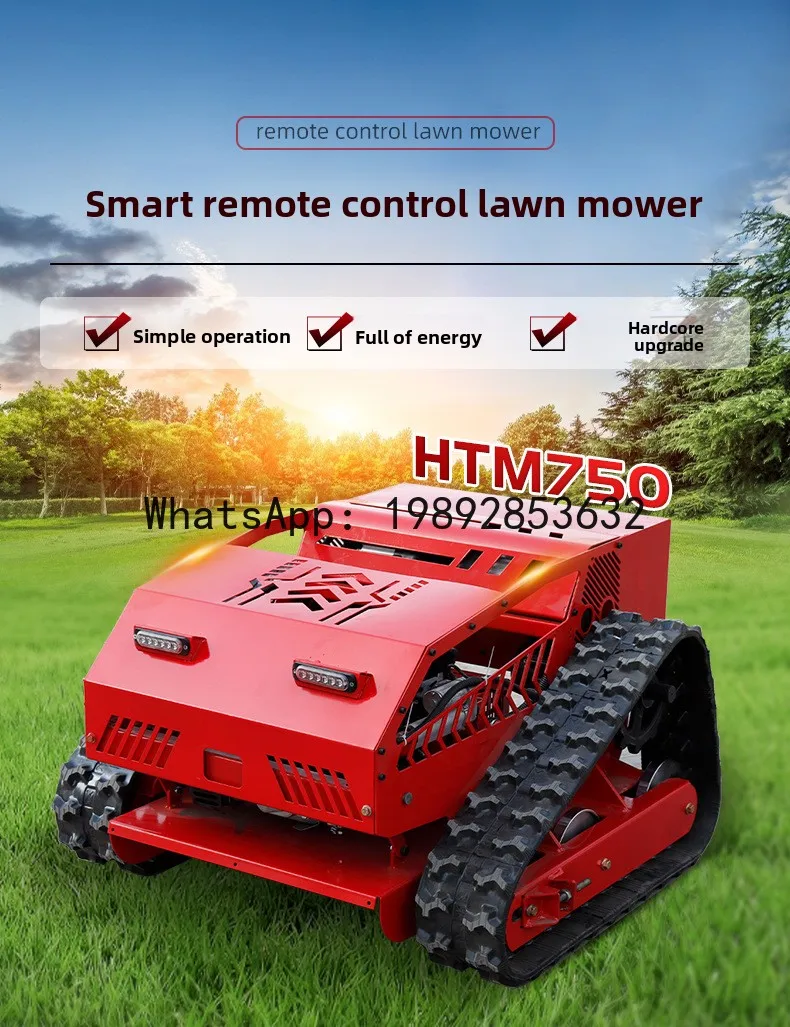 X-14  Intelligent Remote Control Crawler Lawn Mower Roadside Slope Weeding Machine Garden Lawn Trimmer